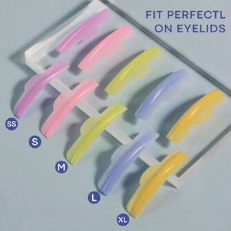 10 piezas de varillas para levantamiento de pestañas en 5 tamaños, almohadillas para levantamiento de pestañas, almohadillas reutilizables para rizado de pestañas (colores surtidos)