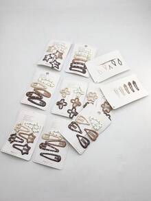 5pcs/Pack Ombre Elegant Iron Alloy BB Hair Clips, Suitable For Daily Wear - Multicolor - View 2