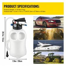 Bomba de fluido de transmisión , dispensador de sistema de recarga ATF de 2 vías, extractor de aceite y líquido de 10 litros de gran capacidad, juego de herramientas para bomba de fluido de transmisión automática con 14 adaptadores de llenado ATF. - 10 litros - Ver 7