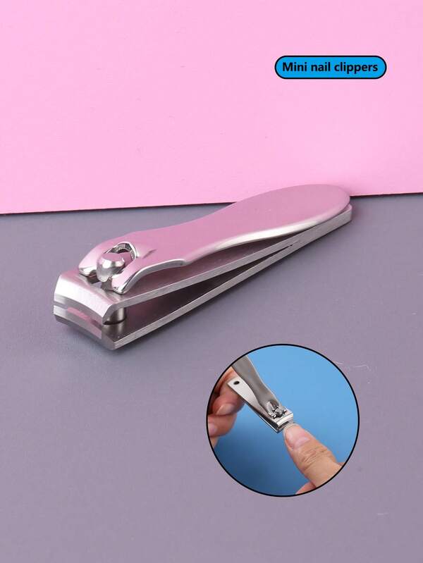 1pc/2pcs Small Mirror Polished Nail Clipper, Flat Mouth Nail Trimmer Tool Suitable For Men And Women