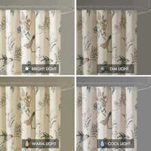 Park - Cortina de ducha con estampado de pájaros y hojas, cortina de ducha para baño, decoración moderna de campo, lavable a máquina, cortina de ducha de algodón, membrillo, 72 x 72 pulgadas,(default) - Tipo 1 - Ver 7