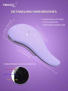 VMAGIC care 顺发梳 - 轻松解开打结的头发 - 男女皆宜的最佳梳子/发刷 - 干湿发均适用 - 淡紫色 - 查看 3