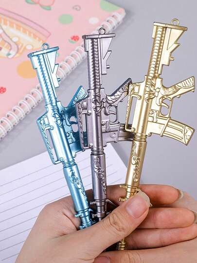 1pc Rifle Shaped Gel Pens In Assorted Colors - Fun Novelty Ballpoint Pens - Cool Office And School Supplies - Writing Instruments For Teens And Adults