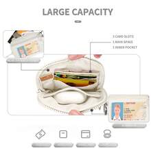 The Iris' Wallet 2nd Gen Or Dual Zipper Pouch Wallet, 5*3.5" The Iris Pouch Wristlet, Zippered Card Case With Id Window/Hand Strap Christmas Gift - 米色 - 查看 5
