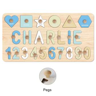 Montessori Toddler Toys, Wooden Name Puzzles For Toddlers 1-3, Custom Puzzle Name Baby, Personalized Name Puzzle New Easter Gifts For Kids Wooden Toys 3D Alphabet Jigsaw