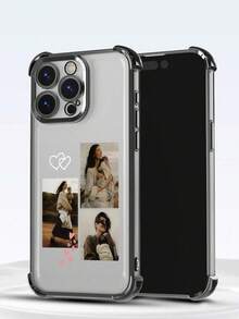 1pc Customized Photo Image DIY Soft TPU Electroplated Corner Anti-Drop Protective Phone Case, Compatible With Iphone 16 15 14 13 12 11 Pro Promax Plus/Redmi/OPPO, Ideal Gift For Holidays, Anniversaries, Birthdays, Friends, Boyfriends, Girlfriends, Family, Loved Ones, Couples