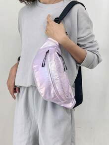 Laser Holographic Waist Bag, Unisex Versatile Crossbody Bag, Large Capacity Casual Chest Bag - A - View 7