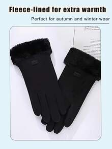 Winter Touchscreen Gloves With Thermal Lined Thick Insulated Gloves, Unisex Polyester Fabric Multiple Colors Available Perfect For Snow Sports And Christmas Gifts Winter Apparel - Multicolor - View 6