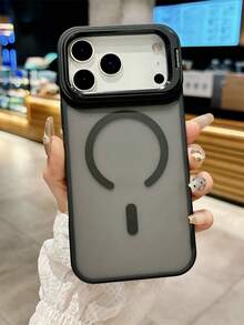 奢华半透明磨砂亚克力磁吸支架手机壳，兼容 17 Pro Max、Air、16、15、14、13、12、11 Pro Max Plus，支持磁吸无线充电，16 Pro 手机壳，触感舒适，金属镜头支架，防震保护套