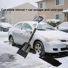 一合一重型多功能汽车雪铲和防滑垫 - 重型雪刷/雪犁附件，带符合人体工程学的手柄和防滑底座 - 适用于轿车和SUV的冬季轮胎牵引装置 - 多功能除雪系统（无需电源） - 可拆卸雪铲和车轮防滑垫，适用于泥泞路面 - 彩色 - 查看 6