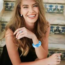 FUNOJOY Acrylic Resin Bangle Bracelets For Women 1-3Pcs Simple Oval Polished-Finish Chunky Bangle Bracelet Wide Wristbands Fashion Jewelry Bracelet For Women{Inchcolor_nameinch:InchA-Royalblueinch} - A-皇家藍 - 查看 6