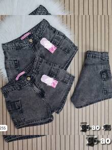 Cargo Denim Shorts, The Latest  In High-Quality Shorts/Bermudas. - Grey - View 1