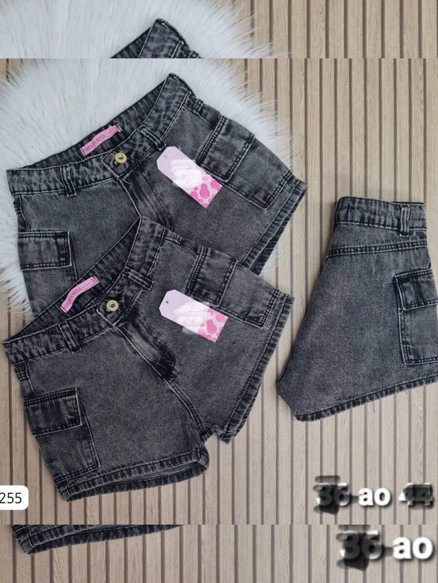 Cargo Denim Shorts, The Latest In High-Quality Shorts/Bermudas. - Grey - View 1