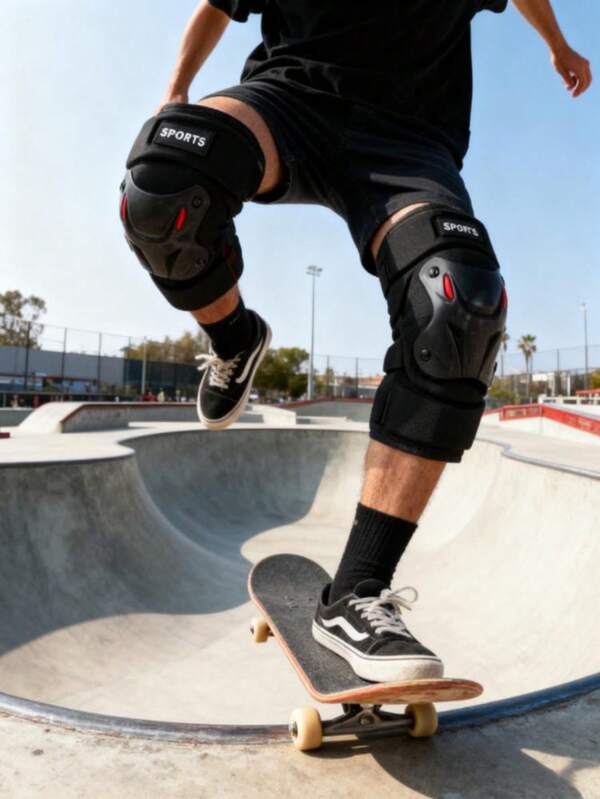 1 par de joelheiras pretas resistentes para motocicleta off-road - esponja de alta densidade e acolchoamento de borracha com absorção de choque, tiras elásticas antiderrapantes com ajustável, tecido de malha respirável, proteção de casca dura resistente a impactos, à prova d'água e resistente ao desgaste, para pilotagem de moto, motocross, quadriciclo, mountain bike, esqui, esportes ao ar livre - ajuste universal para homens, mulheres, adultos e jovens