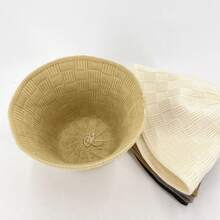 1pc, Plain-Coloured Minimalist Casual Style, Knitted Bucket Hat Featuring Check And Stripe Designs. Winter Bucket Hat, Autumn Outdoor Accessory, Unisex Casual Headwear. Winter Gear