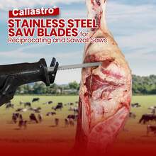 Caliastro - Hojas de sierra de corte de hueso de carne congelada de acero inoxidable de 12 pulgadas para sierras alternativas y de sierra - Paquete de 5 - 1 - Ver 8