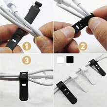Silicone Cable Ties - Multicolored Mix (16/8/2 Pieces), Cable Management Organizers, Silicone Cable Fasteners, Headphone Cord Organizers, Wire Ties, Cable Organizers, Cable Bundling Strips, Home Organization - Elastic And Portable, Reusable, Flexible Cable Management Solution Suitable For Various Cords Including Home, Office, Travel, Computer, Headphone, Charger, Mouse, Audio, And USB Data Cables. - Multicolor - View 11