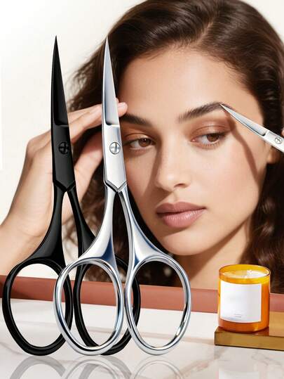 ANDVICTORY 1pc Professional Small Makeup Eyebrows Grooming Scissors For Face Nose Hair Beard Trimmer Men And Women Beauty Tool