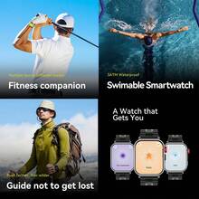 PANDA Fit4 Pro Unisex Smart Watch, Features 2-Inch Full-Fit AMOLED Touchscreen Display, Sports & Fashion Design, Supports Multiple Languages, Bluetooth Calling, Charging, Message Notification, 3ATM Waterproof, Chat, NFC, GPS, 410mAh Battery, Compatible With Android And IOS - 黑色 - 查看 6