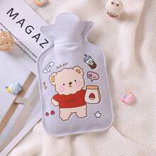 1pc Cartoon Plush Hot Water Bottle, Scald-Proof, Portable, Refillable Warm Pack - Multicolor - View 15