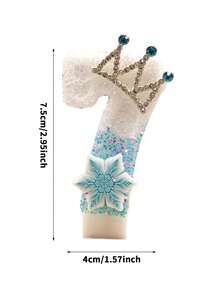 1 Stück 3D Schneeflocken Krone Geburtstagkerze - funkelndes Schneeflocken Design mit Kronen Akzenten, stabiler Kunststoffständer, perfekt für Feierlichkeiten & Tortendekoration, Geburtstagskerzendekoration, festliche Tischmitte, elegantes Kerzendesign, dekorativer Kerzenhalter