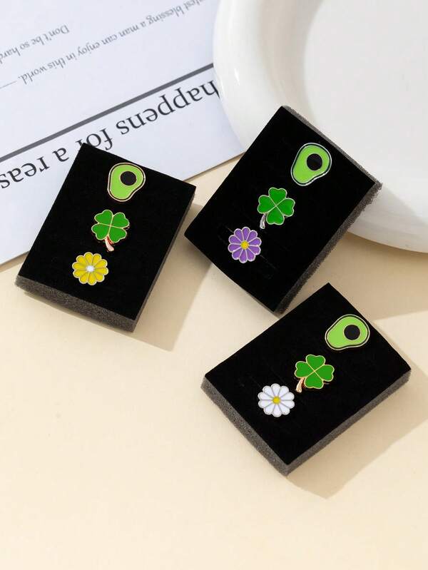 3pcs Yellow Purple And White Fresh Avocado With Clover Small Daisy Jewelry Apple Nail And Ring Loop Jewelry With I Watch Band 40mm 41mm 42mm 38mm 44mm 45mm 46mm 49mm, Soft Silicone Sport Bands With Decorative Compatible With Smart I Watch Charms For Series 10 9 8 7 6 5 4 3 2 1 SE For Women