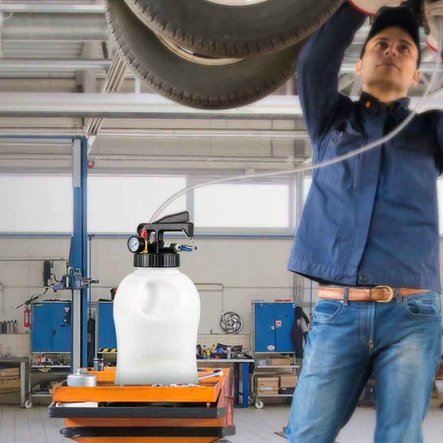 Bomba de fluido de transmisión , dispensador de sistema de recarga ATF de 2 vías, extractor de aceite y líquido de 10 litros de gran capacidad, juego de herramientas para bomba de fluido de transmisión automática con 14 adaptadores de llenado ATF. - 10 litros - Ver 1