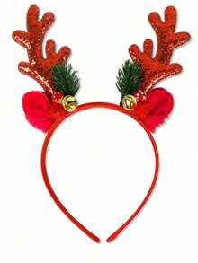 1 件全新 3D 圣诞头饰、圣诞派对礼物、驯鹿角铃圣诞帽头饰 - 彩色 - 查看 4