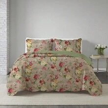 3-Piece Queen Size Bedspread Set, Patchwork Quilt, Ultra Double-Sided - 查看 1