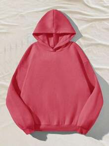 Sudadera  SudaderaschristmasAttitoon Casual Minimalist Navy Blue Hooded Long Sleeve Loose Fit Thick Sweatshirt For Women, Suitable For Autumn/Winter,FallLoose And Comfortablewinter Clothes For Women>Sweatshirtswinter Clothes For Women>Sweatshirts - Pink 2 - 查看 1