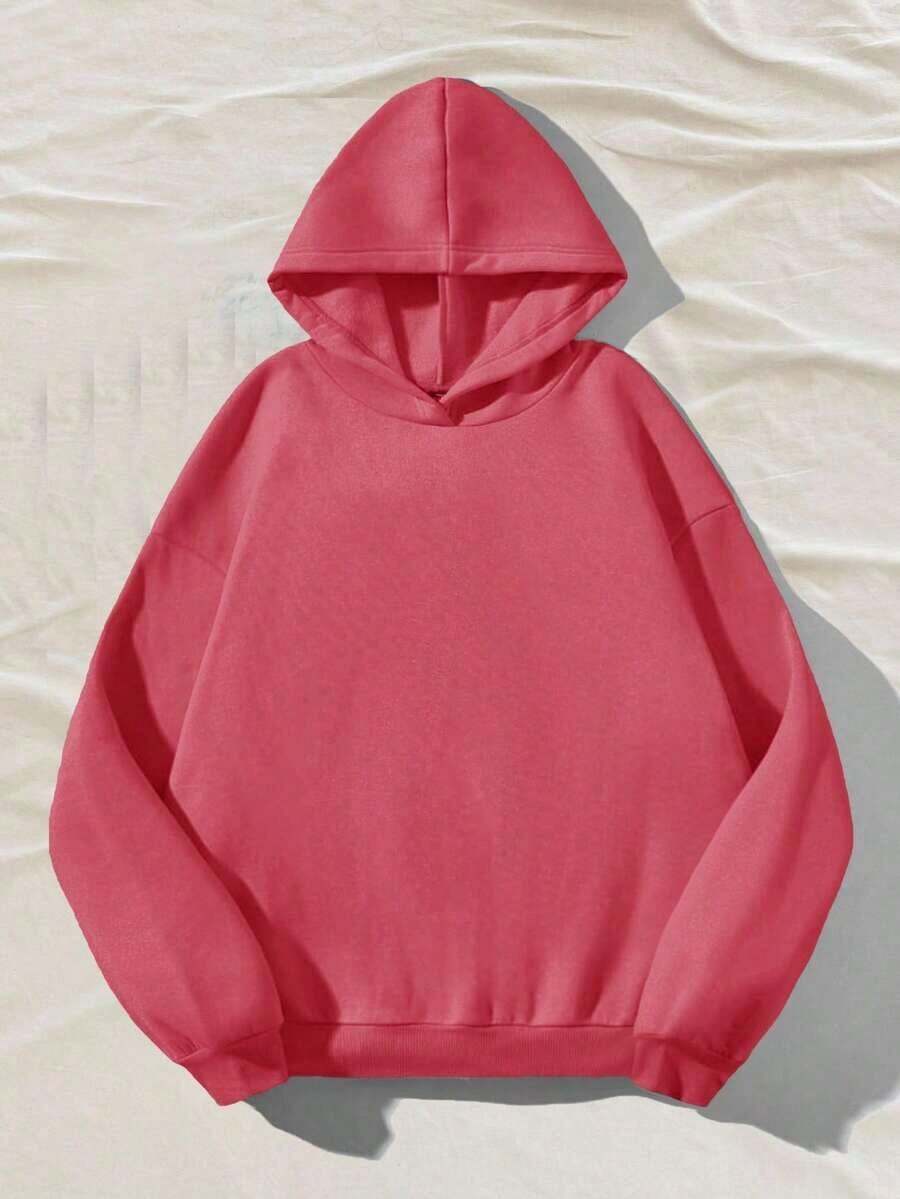Sudadera SudaderaschristmasAttitoon Casual Minimalist Navy Blue Hooded Long Sleeve Loose Fit Thick Sweatshirt For Women, Suitable For Autumn/Winter,FallLoose And Comfortablewinter Clothes For Women>Sweatshirtswinter Clothes For Women>Sweatshirts - Pink 2 - 查看 1