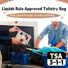 Clear Makeup Bag2 Pack TSA Approved Toiletry Bag Travel Toiletry Bag Hanging Makeup Cosmetic Bag For Women Men Pink - 粉色 - 查看 5