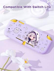 Ghost Anime Girl Protective Case Compatible With Switch,Can Be Installed In The Dock Without Removing The Protective Case - Multicolor - View 15
