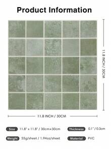1/10/20 PCS Square Peel And Stick PVC Wall Panels, Decorative Wall Stickers, 3D Self-Adhesive Wall Stickers, Multiple Colors, Home DIY Wall Decoration, Simple Decoration, Waterproof, Heat-Resistant, For Kitchen, Bedroom, Living Room - Multicolor - View 11