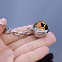 1PC Vintage Elephant Themed Glass Sphere Keychain, Multiple Elephant Design Options With Metal Key Ring, Unique Animal-Inspired Accessory For Elephant Lovers As A Gift Or Daily Use - Silver - View 5