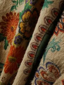 Plus Size Women Floral Print V-Neck Cardigan, Casual Loose Fit - Multicolor - View 5