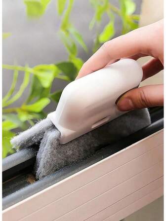 1pc 2-In-1 Detachable Window Cleaning Brush, Plastic Groove Brush For Cleaning Corners, Cracks, And Grooves Of Doors And Windows