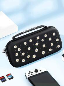 1pc Floral Storage Bag Compatible With Switch OLED/Switch NS/New Switch2 (2025) Console, With Integrated Stand And Protective Hard Shell Case For 10 Game Cards, Suitable For Portable Travel, Providing Impact And Drop Protection For Console And Accessories - Multicolor - View 12