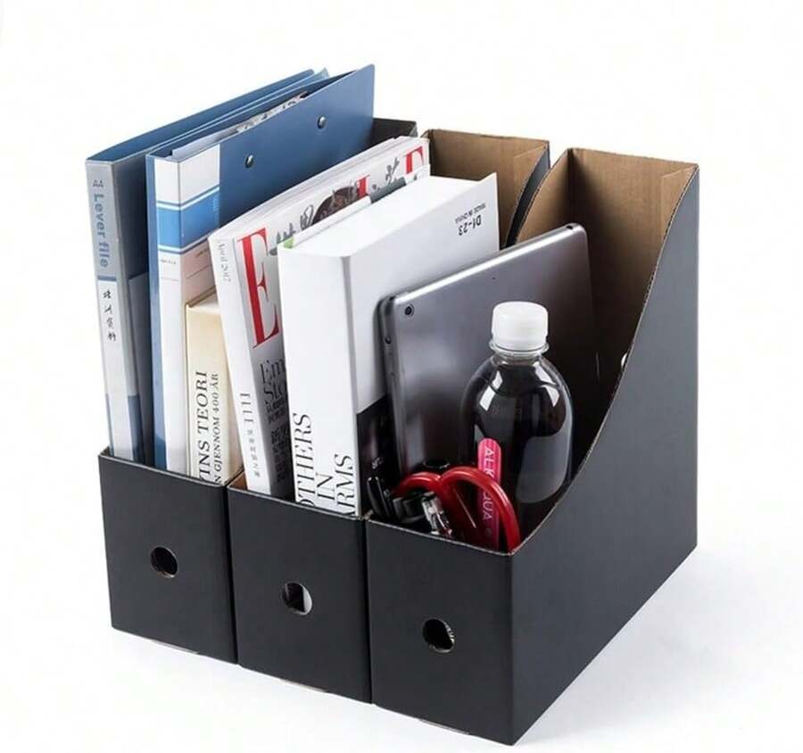 MAGICLULU 5 Piezas Estantes De Archivos Para Escritorio Carpetas Negras Organizador De Escritorio Porta Documentos De Escritorio Porta Revistas Soporte De Almaceento De Archivos - albaricoque - Ver 1