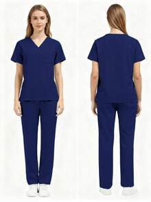 Tạm biệt nỗi xấu hổ vì bạc màu! Đồng phục y tế đa năng, sử dụng được trong nhiều hoàn cảnh, thiết kế 3D, giữ dáng bền lâu, không phai màu dành cho nữ, bảo hành đổi trả nếu bị hư hỏng. Mùa xuân - Màu xanh hải quân - Xem 3