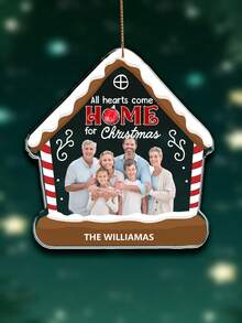 个性化家庭照片挂饰，可定制姓名，房屋造型，节日装饰，2025年圣诞树挂饰，家居装饰纪念品，印有您照片的节日挂饰，冬季节日装饰，家庭姓名礼物，送给父母、朋友、新婚夫妇、乔迁之喜的收藏礼物，个性化家庭照片挂饰，节日日历 - 彩色 - 查看 22