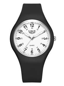 LIGE Fashionable New Quartz Watch, Detachable Watch Case, Waterproof For Daily Use, Multi-Color Strap, Simple And Elegant Watch For Boy And Girl.