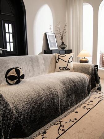 1件装雪尼尔现代防滑沙发套，防滑沙发套，奢华高端品质，全覆盖坐垫，适用于沙发、桌布、野餐垫、卧室、客厅、办公室、俱乐部、户外、1-4人沙发、L型沙发、装饰沙发、沙发保护，四季皆宜。