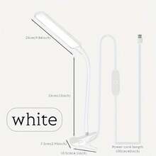1pc White/Black LED Reading Light With Clip, USB Plug Book Light, Flexible Neck Portable Clamp Lamp For Bed Headboard,, Computers & Desk, Perfect Night Bed Light,Suitable For Halloween And Christmas. - White - View 8