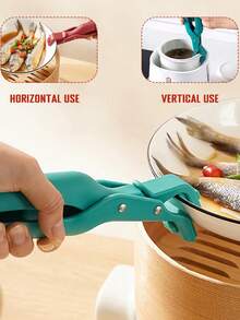 2pcs Multifunctional Household Kitchen Silicone Tray Tongs - Heat-Resistant Clip For Lifting Trays And Bowls, Hot Dishes, Pots & Pans, Secure Hold, Non-Slip & Creative Design - Multicolor - View 5