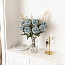 240/1 قطعة أزهار كريزانثيمم اصطناعية كرويّة من الحرير باقات مزيفة لتزيين الزفاف والمنزل والغرف والحدائق والأعياد والمناسبات، ديكورات منزلية، نباتات اصطناعية للخارج