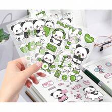 10pcs/Pack Panda Design Waterproof Stickers, Decorative Stickers For Phone, Cup, Scrapbooking, Waterproof