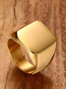 1 Piece Personalized Stainless Steel Ring, Laser Engraved Photo Text Black Gold Silver, Fashion, Vintage, Simple, Unisex, Casual, Cute, Customized, Personalized, Unique, Ideal Gift For Him, Ideal Gift For Her, Boyfriend, Dad, Family, Friends, Anniversary, Birthday, Graduation, Prom, Party - Style - View 10