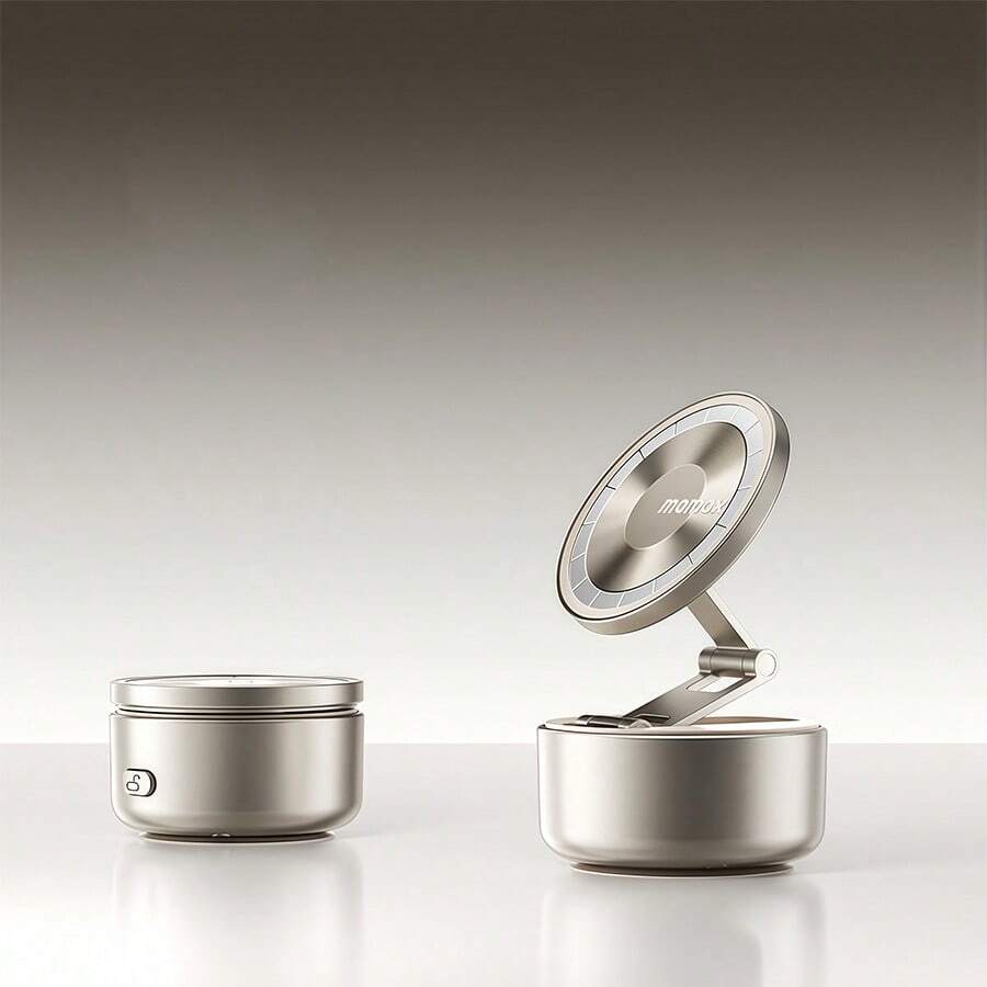 MOMAX KH20 Vacuum Magnetic Electric Adsorption Car Phone Holder For Navigation, Suitable For Cars, Titanium Gold