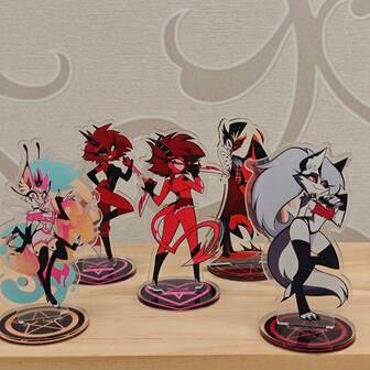 Anime 10cm Acrylic Stand Charlie Morningstar Figure Stand Vaggie Alastor Peripheral Model Ornament Desktop Display Gift Collection